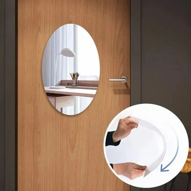 ✨ Oval Shape Adhesive Mirror Sticker – Elevate Your Space Instantly!