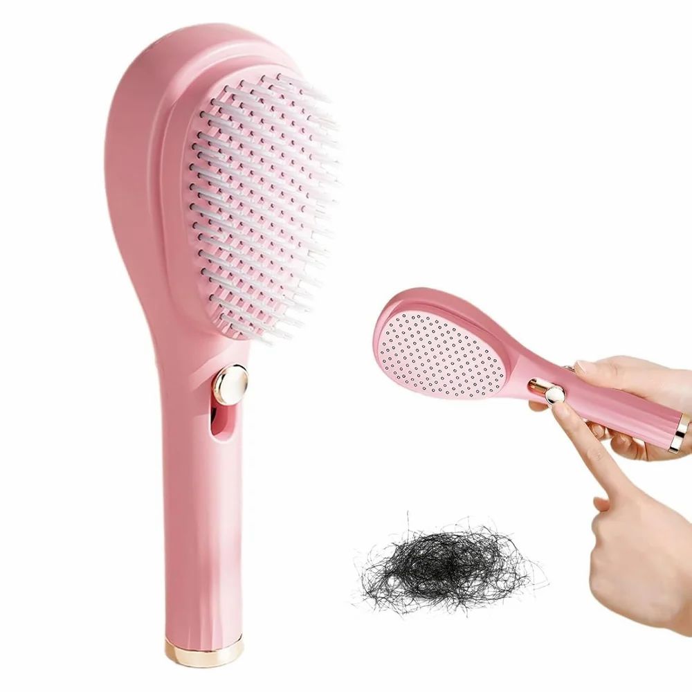 Self-Cleaning Anti-Static Massage Comb – Tangle-Free, Hassle-Free Brushing!