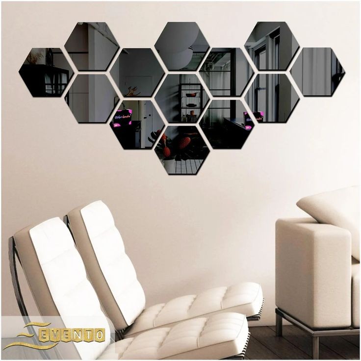 Hexagon Mirror Wall Stickers Piece of 10